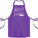 Cycling v's Cars Cyclist Environment Funny Cotton Apron 100% Organic Purple