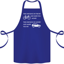 Cycling v's Cars Cyclist Environment Funny Cotton Apron 100% Organic Royal Blue