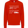 Cycling v's Cars Cyclist Environment Funny Kids Sweatshirt Jumper Bright Red