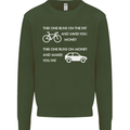 Cycling v's Cars Cyclist Environment Funny Kids Sweatshirt Jumper Forest Green