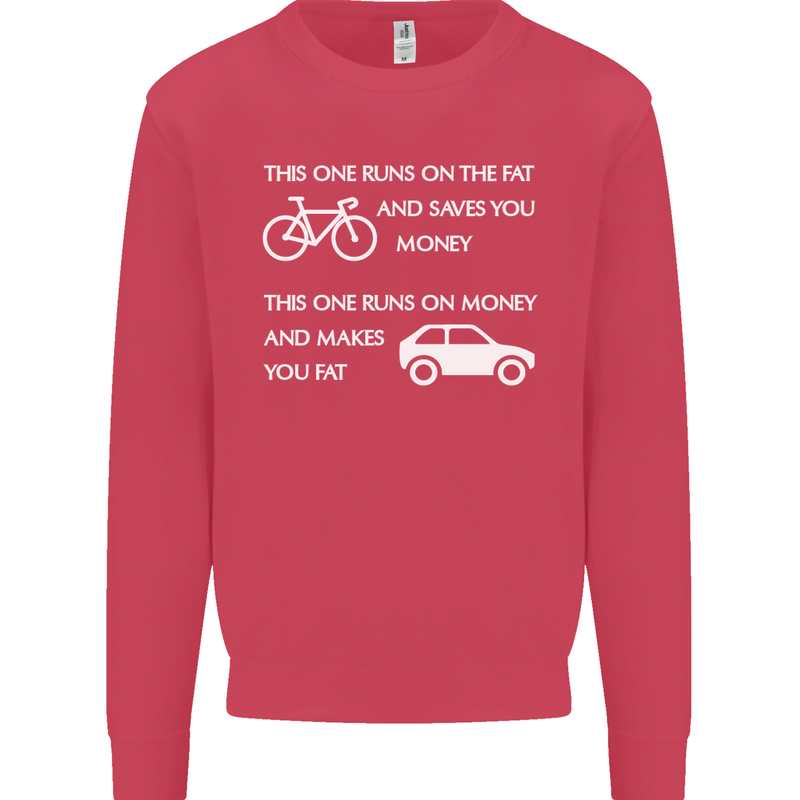 Cycling v's Cars Cyclist Environment Funny Kids Sweatshirt Jumper Heliconia