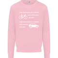 Cycling v's Cars Cyclist Environment Funny Kids Sweatshirt Jumper Light Pink