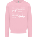 Cycling v's Cars Cyclist Environment Funny Kids Sweatshirt Jumper Light Pink