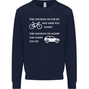 Cycling v's Cars Cyclist Environment Funny Kids Sweatshirt Jumper Navy Blue