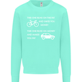 Cycling v's Cars Cyclist Environment Funny Kids Sweatshirt Jumper Peppermint