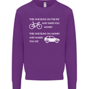 Cycling v's Cars Cyclist Environment Funny Kids Sweatshirt Jumper Purple
