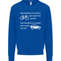 Cycling v's Cars Cyclist Environment Funny Kids Sweatshirt Jumper Royal Blue