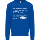 Cycling v's Cars Cyclist Environment Funny Kids Sweatshirt Jumper Royal Blue