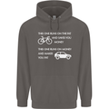 Cycling v's Cars Cyclist Environment Funny Mens 80% Cotton Hoodie Charcoal