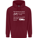 Cycling v's Cars Cyclist Environment Funny Mens 80% Cotton Hoodie Maroon