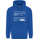 Cycling v's Cars Cyclist Environment Funny Mens 80% Cotton Hoodie Royal Blue
