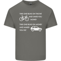 Cycling v's Cars Cyclist Environment Funny Mens Cotton T-Shirt Tee Top Charcoal