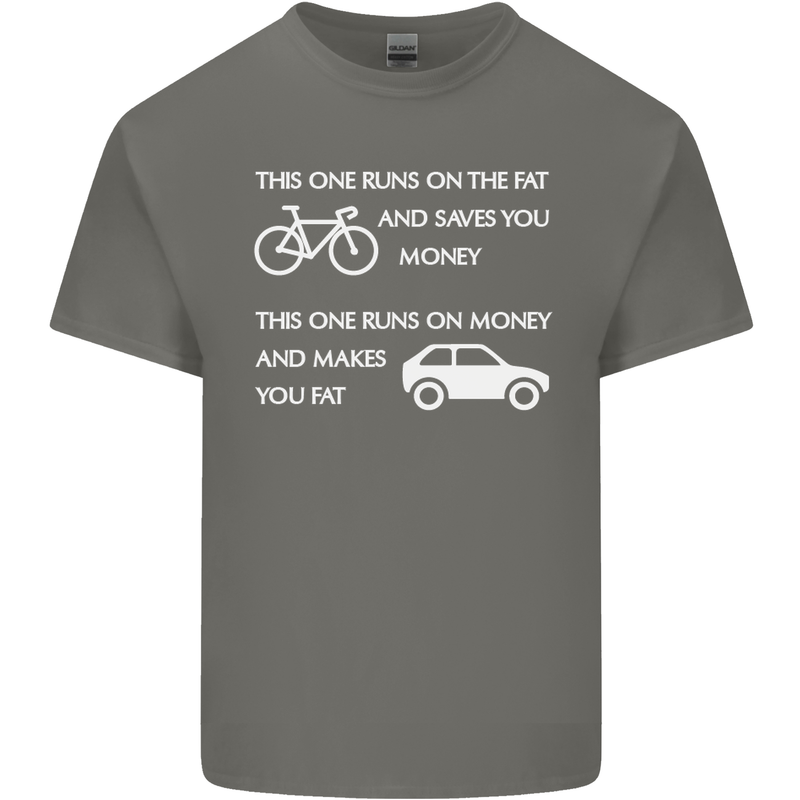 Cycling v's Cars Cyclist Environment Funny Mens Cotton T-Shirt Tee Top Charcoal