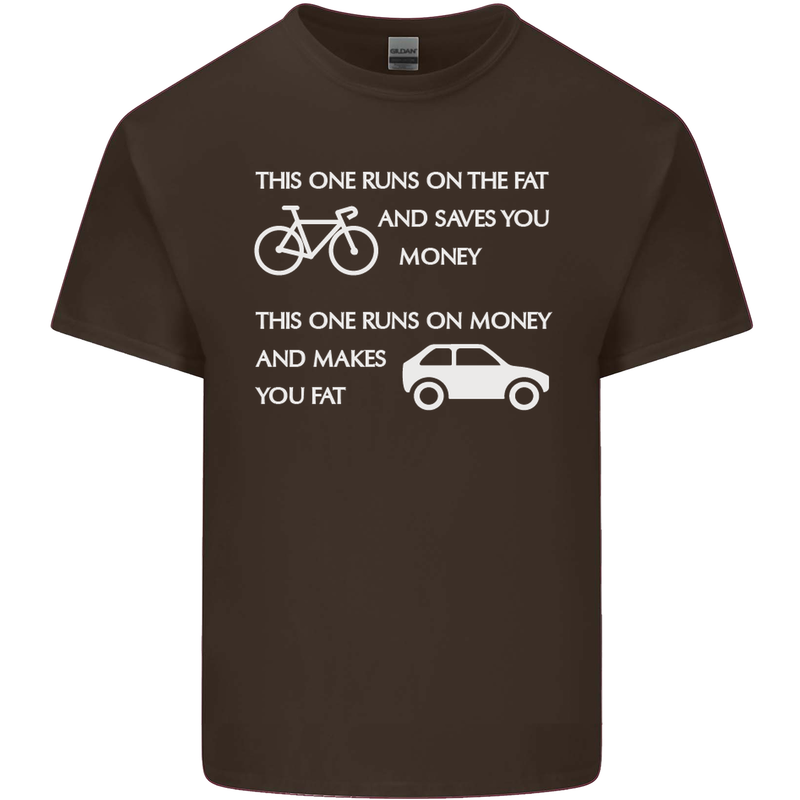 Cycling v's Cars Cyclist Environment Funny Mens Cotton T-Shirt Tee Top Dark Chocolate