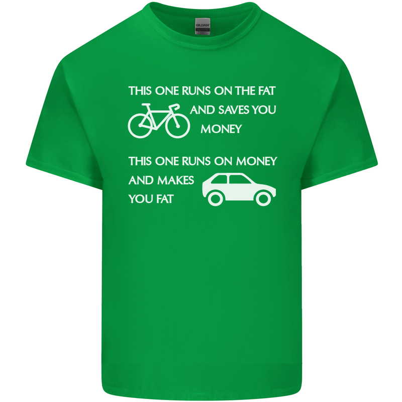 Cycling v's Cars Cyclist Environment Funny Mens Cotton T-Shirt Tee Top Irish Green