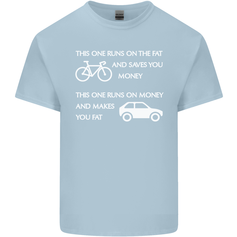 Cycling v's Cars Cyclist Environment Funny Mens Cotton T-Shirt Tee Top Light Blue