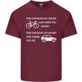 Cycling v's Cars Cyclist Environment Funny Mens Cotton T-Shirt Tee Top Maroon