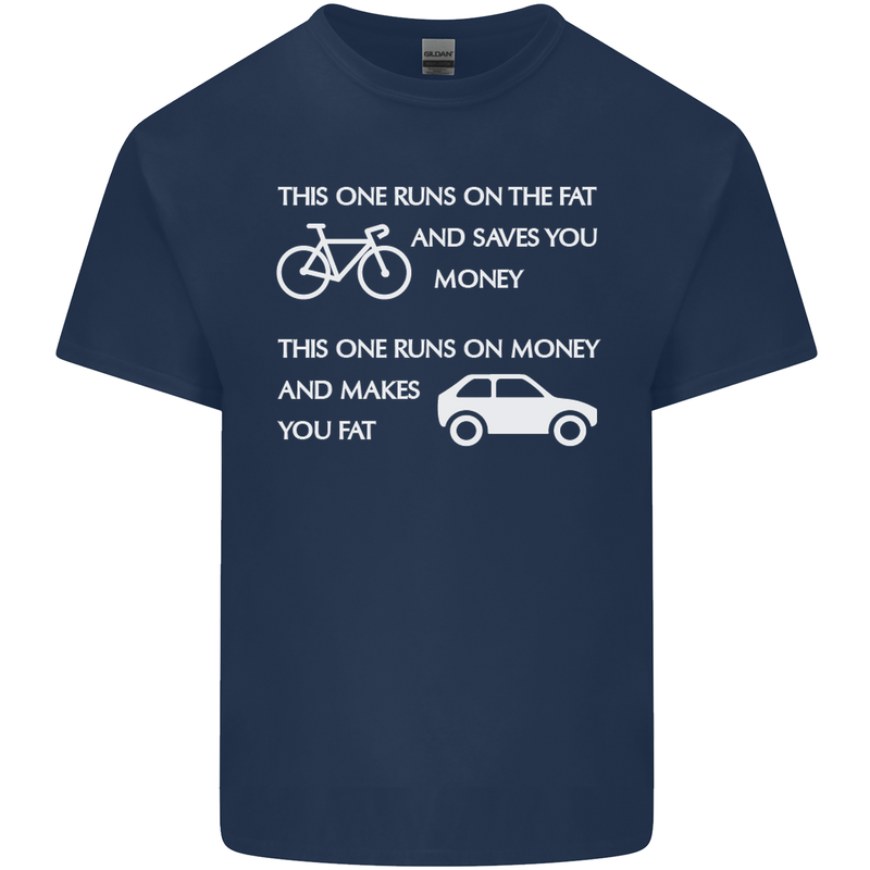 Cycling v's Cars Cyclist Environment Funny Mens Cotton T-Shirt Tee Top Navy Blue