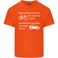 Cycling v's Cars Cyclist Environment Funny Mens Cotton T-Shirt Tee Top Orange