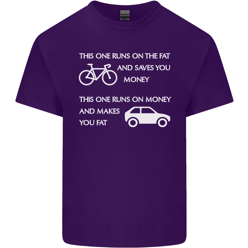 Cycling v's Cars Cyclist Environment Funny Mens Cotton T-Shirt Tee Top Purple