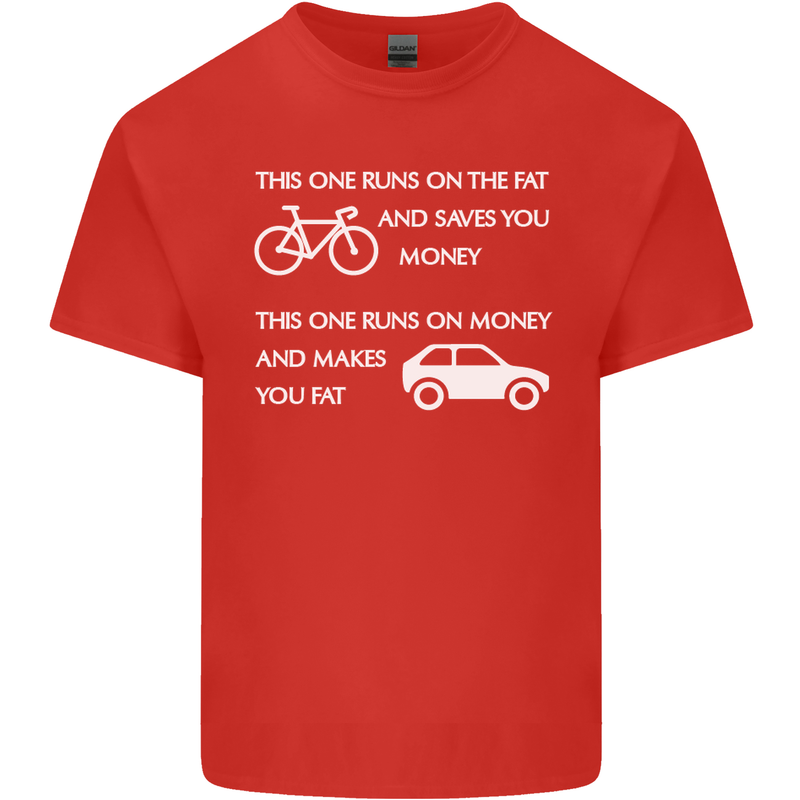 Cycling v's Cars Cyclist Environment Funny Mens Cotton T-Shirt Tee Top Red