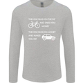 Cycling v's Cars Cyclist Environment Funny Mens Long Sleeve T-Shirt Sports Grey