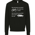 Cycling v's Cars Cyclist Environment Funny Mens Sweatshirt Jumper Black