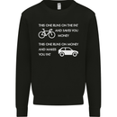 Cycling v's Cars Cyclist Environment Funny Mens Sweatshirt Jumper Black