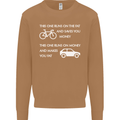 Cycling v's Cars Cyclist Environment Funny Mens Sweatshirt Jumper Caramel Latte
