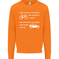 Cycling v's Cars Cyclist Environment Funny Mens Sweatshirt Jumper Orange