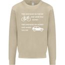 Cycling v's Cars Cyclist Environment Funny Mens Sweatshirt Jumper Sand