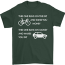 Cycling v's Cars Cyclist Environment Funny Mens T-Shirt Cotton Gildan Forest Green