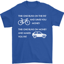 Cycling v's Cars Cyclist Environment Funny Mens T-Shirt Cotton Gildan Royal Blue