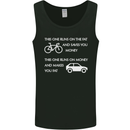 Cycling v's Cars Cyclist Environment Funny Mens Vest Tank Top Black