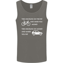 Cycling v's Cars Cyclist Environment Funny Mens Vest Tank Top Charcoal