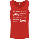 Cycling v's Cars Cyclist Environment Funny Mens Vest Tank Top Red