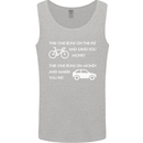 Cycling v's Cars Cyclist Environment Funny Mens Vest Tank Top Sports Grey