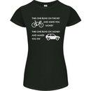 Cycling v's Cars Cyclist Environment Funny Womens Petite Cut T-Shirt Black
