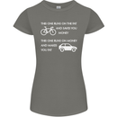 Cycling v's Cars Cyclist Environment Funny Womens Petite Cut T-Shirt Charcoal