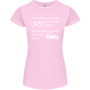 Cycling v's Cars Cyclist Environment Funny Womens Petite Cut T-Shirt Light Pink