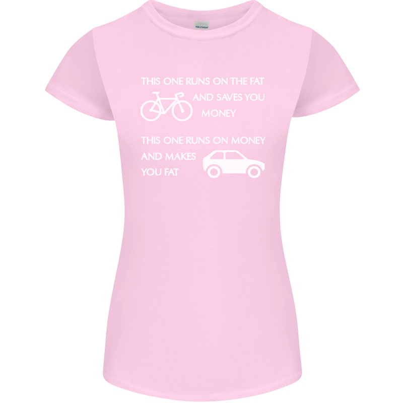 Cycling v's Cars Cyclist Environment Funny Womens Petite Cut T-Shirt Light Pink