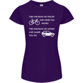 Cycling v's Cars Cyclist Environment Funny Womens Petite Cut T-Shirt Purple