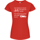 Cycling v's Cars Cyclist Environment Funny Womens Petite Cut T-Shirt Red