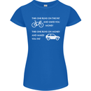 Cycling v's Cars Cyclist Environment Funny Womens Petite Cut T-Shirt Royal Blue