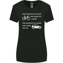 Cycling v's Cars Cyclist Environment Funny Womens Wider Cut T-Shirt Black