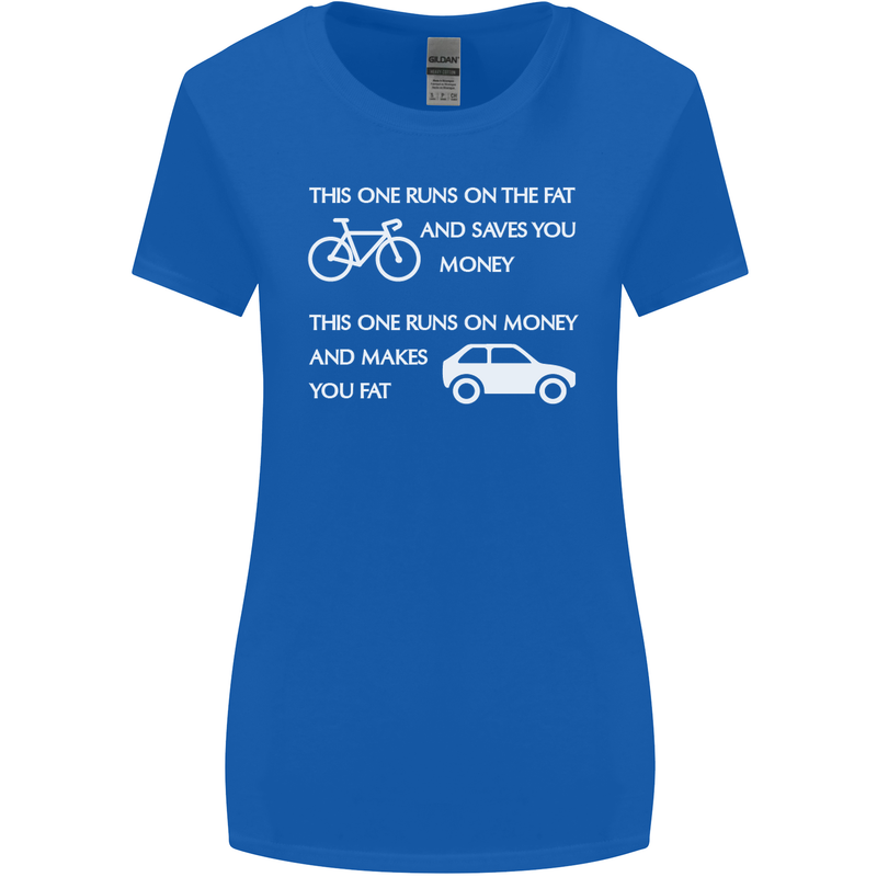 Cycling v's Cars Cyclist Environment Funny Womens Wider Cut T-Shirt Royal Blue