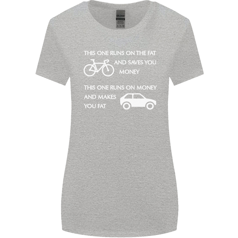 Cycling v's Cars Cyclist Environment Funny Womens Wider Cut T-Shirt Sports Grey