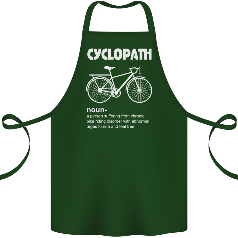 Cyclopath Funny Cycling Bicycle Cyclist Cotton Apron 100% Organic Forest Green
