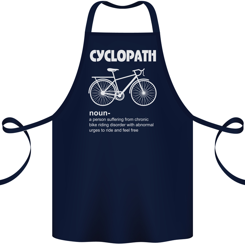 Cyclopath Funny Cycling Bicycle Cyclist Cotton Apron 100% Organic Navy Blue