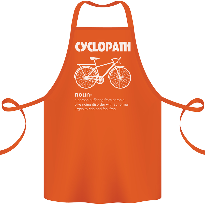 Cyclopath Funny Cycling Bicycle Cyclist Cotton Apron 100% Organic Orange